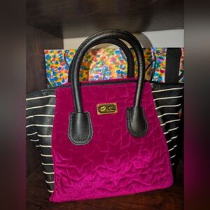 Betsey Johnson Purple and Black And White Handbag